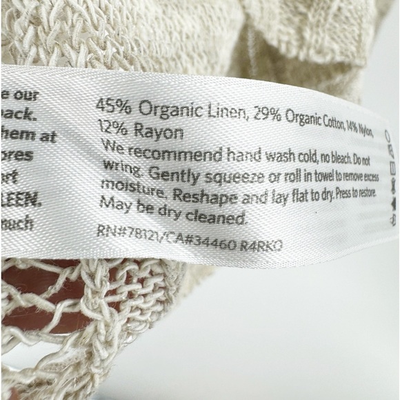 ✅ EILEEN FISHER ORGANIC LINEN BLEND SCOOP NECK LONG SLEEVE SWEATER CREAM X-LARGE - Picture 5 of 6